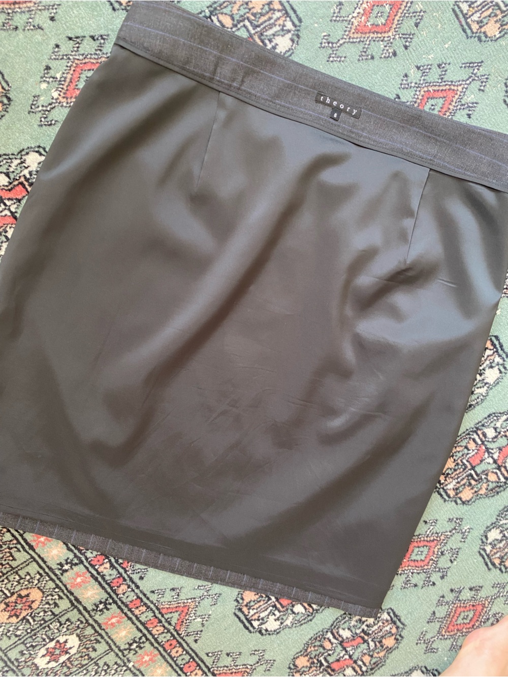 Theory Ginang fine wool pinstripe skirt - Picture 6 of 9